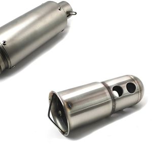 Set: Auspuff Schalldämpfer Pace Edelstahl Titan + DB-Killer für Auspuffe mit 51mm Krümmeranschluss_1