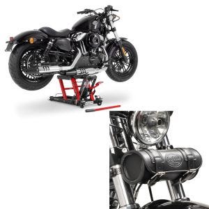 Set: Hebebühne Mid-Lift L Motorradheber für Harley und Chopper bis 680 k + Werkzeugrolle Elgin 2,4Ltr für Chopper Cafercaer und Scrambler in_1
