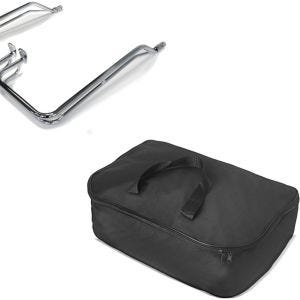 Set: Protection de sacoche compatible avec Harley Davidson Electra Glide Ultra Limited 09-13 Craftride chrome + Sac d'interieur compatible avec Harley Davidson Electra Glide Ultra Limited 09-23 King Tour Pak Topcase Craftride