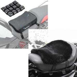 Set: Moto Coussin d'air Tourtecs Air Deluxe S Coussin de Selle confort + Moto Coussin de selle peau d'agneau Tourtecs, 32 x 27 cm