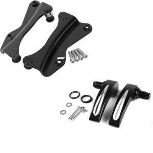 Set: 4-Punkt Montagekit für Harley Touring 14-21 Anbausatz in schwarz + Deckelheber Hartschalenkoffer für Harley Touring 2014-2021 schwarz_1