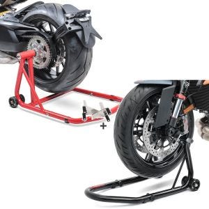 Set: Béquille d'atelier monobras compatible avec Ducati Supersport/S 17-20 -Classic rouge + Béquille d'Atelier Avant S