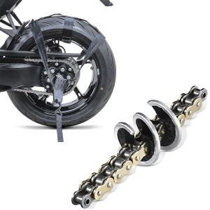 Set: Spanngurt Hinterrad Fixiergurt für Transportsicherung schwarz + Kettenbürste 360 Kettenschnecke für Motorradketten_1