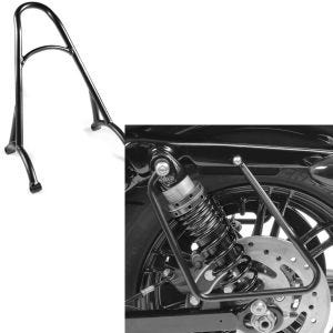Set: Sissybar passend für Harley Davidson Sportster 04-20 Craftride Rider-XS schwarz + Satteltaschenhalter passend für Harley Davidson Sportster 04-20 schwarz Craftride