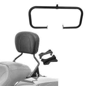 Set: Sissy Bar compatible avec Harley Davidson Street Glide 14-22 Craftride incl Kit de Fixation noir + Pare carter compatible avec Harley Davidson Touring 09-23 Craftride TR2 noir