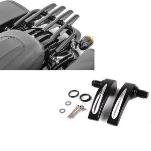 Set: Gepäckträger Harley Touring 09-21 abnehmbar in schwarz + Deckelheber Hartschalenkoffer für Harley Touring 2014-2021 schwarz_1