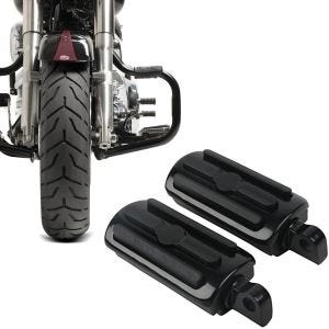 Set: Pare Carter compatible avec Harley Davidson Softail 2000-2017 Craftride Mustache noir + Moto Respose Pieds Craftride FP1 Chaffeur et Passager compatible avec Harley Davidson en noir