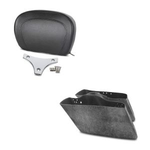 Set: Sissybar Rückenpolster C1 Harley Road King 97-21 + Innenverkleidung für Seitenkoffer für Harley Touring 94-13_1