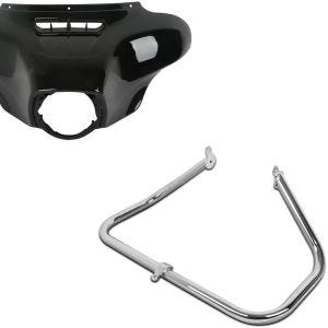 Set: Batwing Verkleidung passend für Harley Davidson Touring 14-24 Craftride + Sturzbügel passend für Harley Davidson Touring 09-24 Craftride TR2 chrom