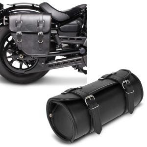Set: Satteltasche rechts Texas 10Ltr Seitentasche für Chopper schwarz + Werkzeugrolle Kansas 3Ltr Custom Werkzeugtasche in schwarz_1