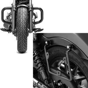 Set: Sturzbügel für Honda Rebel 500 17-21 Motor Schutzbügel Craftride + Satteltaschenhalter für Honda Rebel 500 17-20 links Satteltaschen Abstandshalter Craftride_1