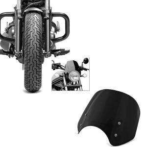 Set: Sturzbügel für Honda Rebel 500 17-21 Motor Schutzbügel Craftride + Windschild für Honda Rebel 500 17-21 Craftride Windschutzscheibe schwarz_1