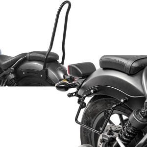 Set: Sissybar für Honda Rebel 500 17-21 Craftride Tampa schwarz + Satteltaschenhalter für Honda Rebel 500 17-21 rechts Satteltaschen Abstandshalter Craftride_1