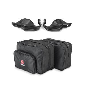Vario Koffer Innentaschen passend für BMW R 1200 GS / Adventure 13-18 Koffertaschen Bagtecs MV1 + Handprotektoren passend für BMW R 1200 GS 13-18 Handschutz Motoguard schwarz