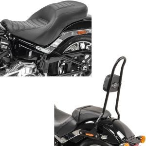 Set: Sitzbank für Harley Davidson Sport Glide 18-21 Craftride HX2 Komfort Doppelsitzbank + Sissybar für Harley Softail / Sport Glide 18-21 Craftride SRL schwarz_1