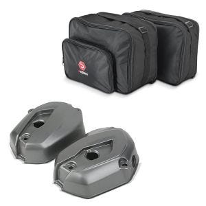 Set: Ventildeckel für BMW R 1200 GS 13-18 / Adventure 14-18 Zaddox Motordeckel rechts links + Vario Koffer Innentaschen für BMW R 1200 GS / Adventure 13-18 Koffertaschen Bagtecs MV1_1