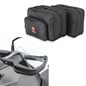 Vario Koffer Innentaschen passend für BMW R 1200 GS / Adventure 13-18 Koffertaschen Bagtecs MV1 + Handprotektoren Verlängerung passend für BMW R 1200 GS 13-18 Motoguard klar