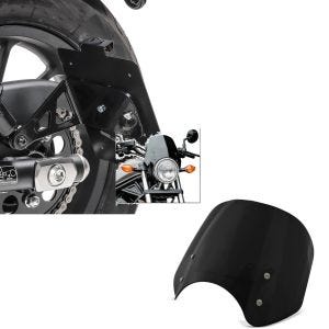 Set: Kennzeichenhalter seitlich M für Honda Rebel 500 17-21 schwarz Craftride + Windschild für Honda Rebel 500 17-21 Craftride Windschutzscheibe schwarz_1