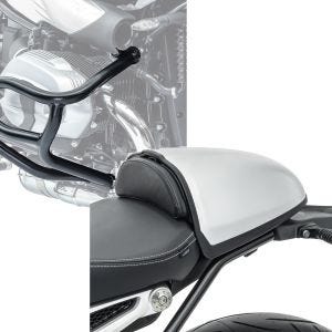 Set: Sturzbügel für BMW R NineT 14-21 Motoguard Schutzbügel + Soziusabdeckung für BMW R NineT 14-21 Höckerabdeckung Zaddox in silber_1