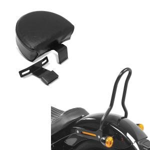 Set: Sissybar für Harley Davidson Softail 18-21 Craftride Tampa S schwarz + Fahrer Sissybar für Harley Davidson Softail Heritage Custom / 114 18-21 Rückenlehne Craftride FR1 schwarz_1