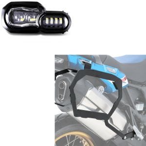 Set: LED Scheinwerfer passend für BMW F 650 GS 08-12 Hauptscheinwerfer mit ECE Lumitecs QL2 + Kofferträger passend für BMW F 650 GS 08-12 SLP für Alukoffer und Satteltaschen Bagtecs