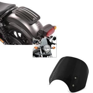 Set: Gepäckträger passend für Honda Rebel 500 17-24 Solo Rack L1 Gepäckbrücke Craftride + Windschild passend für Honda Rebel 500 17-24 Craftride Windschutzscheibe schwarz