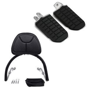 Set: Fahrer Rückenlehne für Honda Goldwing GL 1800 01-16 Craftride Sissybar schwarz + Fahrer Fussrasten für Honda Goldwing GL 1800 01-16 Vorne Craftride_1