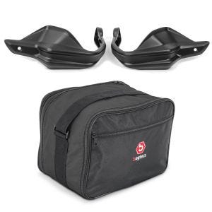 Set: Handprotektoren für BMW R 1200 GS 13-18 Handschutz Motoguard schwarz + Innentasche Topcase Vario für BMW R 1200 GS / Adventure 13-18 Bagtecs MV3_1