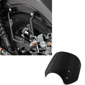 Set: Satteltaschenhalter passend für Honda Rebel 500 17-24 links Satteltaschen Abstandshalter Craftride + Windschild passend für Honda Rebel 500 17-24 Craftride Windschutzscheibe schwarz
