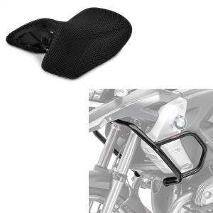 Set: Verkleidungsschutzbügel L für BMW R 1200 GS 08-12 Tank-Sturzbügel oben + Sitzbank Bezug BMW R 1200 GS 04-12 Tourtecs Cool-Dry Mesh Ready_1