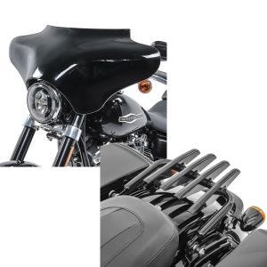 Set: Batwing Verkleidung für Harley Davidson Road King Classic / Special 98-21 Craftride schwarz + Gepäckträger Abnehmbar für Harley Davidson Road King Special 17-21 schwarz Craftride_1