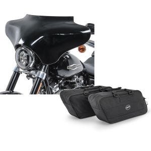 Set: Batwing Verkleidung für Harley Davidson Dyna Switchback / Road King 94-21 Craftride schwarz + Koffer Innentaschen für Harley Road King 94-21 Craftride BG1 Paar_1
