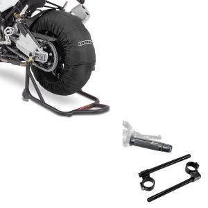 Set: Couvertures Chauffantes compatible avec Honda CBR 1000 RR Fireblade / SP / SP-2 Laguna Seca 60-80°C noir + Guidon bracelet Set compatible avec Honda CBR 1000 RR Fireblade / SP Clip On 22mm et Poignées Zaddox S-G1