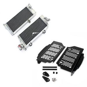 Set: Kühler Radiator für Husqvarna TE 125 / 250 / 300 2-Takt Modelle 2014-2016 Nomud 2-Takt Paar rechts und links + Kühlerschutz Aluminium für Husqvarna TE 300 / 250 / 150 i 17-20 Xdure schwarz_1