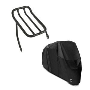 Set: Gepäckträger Rear Rack für Harley Davidson Sportster 2007-2020 schwarz Craftride + Abdeckplane Harley Sportster Forty-Eight 48 / Special Craftride XL in schwarz_1