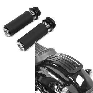 Set: Lenker-Griffe 1" Zoll Craftride HG2 CNC Alu für Harley-Davidson Softail Standard 20-21 Elektronischer Gasgriff + Gepäckträger für Harley Davidson Softail 18-21 Solo Rack L1 Gepäckbrücke Craftride_1