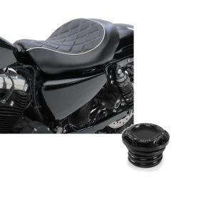 Set: Solo Sitz für Harley Sportster Forty-Eight 48 10-20 Craftride SR4 Sitzbank + Tankdeckel CNC1 für Harley-Davidson Sportster Forty-Eight 48 10-20 schwarz Craftride_1