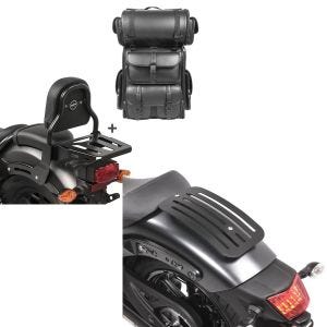 Set: Sissybar XS3 + Hecktasche LX für Kawasaki Vulcan S / Café 15-20 mit Gepäckträger Craftride + Gepäckträger für Kawasaki Vulcan S / Café 15-21 Solo Rack L1 Gepäckbrücke Craftride_1