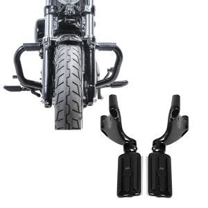 Set: Sturzbügel Mustache II für Harley Davidson Sportster Forty-Eight 48 10-20 Schutzbügel schwarz Craftride + Sozius Fussrasten Set mit Halter für Harley Sportster Forty-Eight 48 10-13 BL1 Craftride_1