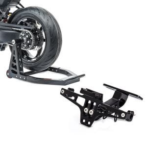 Set: Einarm Montageständer hinten für Ducati Streetfighter V4 / S 20-21 Constands SC1 Alu Motorradständer schwarz + Kennzeichenhalter für Ducati Streetfighter V4 / S Nummernschildhalter Zaddox NH2_1