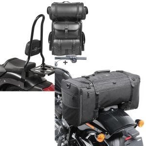 Set: Sissybar XL3 + Hecktasche LX für Kawasaki Vulcan S / Café 15-20 mit Gepäckträger Craftride + Hecktasche für Kawasaki Vulcan S / Café SQ1 Craftride 52l schwarz_1
