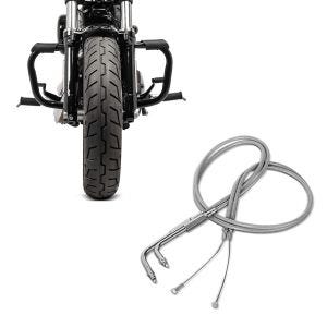 Set: Sturzbügel für Harley Davidson Sportster Forty-Eight 48 (XL 1200 X) 10-20 Craftride Mustache schwarz + Gaszug für Harley Sportster Forty-Eight 48 10-14 Edelstahl Ummantelung Craftride_1
