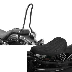 Set: Sissybar für Yamaha XV 950 / R14-20 Craftride Tampa schwarz + Solo Federsattel für Yamaha XV 950 / R / Racer BR11 Craftride_1