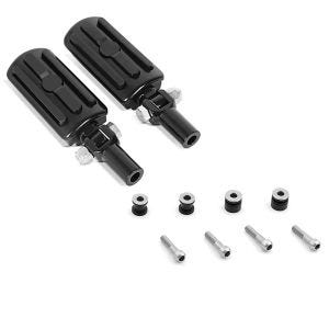 Set: Sozius Fussrasten Set mit Halter für Harley Fat Boy 00-17 BL1 schwarz Craftride + Anbausatz Docking Hardware Kit für Harley Davidson Fat Boy 03-17 Craftride_1