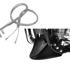 Set: Gaszug für Harley Sportster Forty-Eight 48 10-14 Edelstahl Ummantelung Craftride + Bugspoiler für Harley Sportster Forty-Eight 48 10-20 Craftride_1