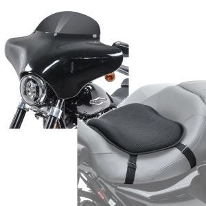 Set: Batwing Verkleidung BD8 für Yamaha XVS 1100 / 650 A Drag Star Classic Craftride + Gel Sitzkissen Yamaha XVS 650 A Drag Star Classic Komfortkissen L Tourtecs schwarz_1