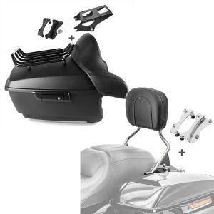 Set: Topcase King OLM für Harley CVO Limited 14-21 + Anbaukit Craftride + Sissy Bar für Harley Davidson CVO Limited 14-21 mit Docking-Kit chrom Craftride_1