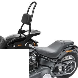 Set: Sissybar Harley Softail Slim 18-21 Craftride Fast Rider-L inkl. Gepäckträger schwarz + Sitzbank für Harley Softail Modelle 18-21 Craftride BDL1 Doppelsitzbank_1