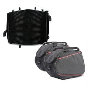 Set: Wasserkühler für Kawasaki GTR 1400 07-12 Radiator Kühler + Seitenkoffer Innentaschen 2x20L für Kawasaki GTR 1400 / 1000_1