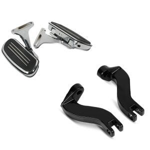 Set: Beifahrer Trittbretter + Halter CF2S für Harley Street Glide 06-21 Craftride + Sozius Fussrasten-Halter für Harley Street Glide 06-21 schwarz Craftride_1